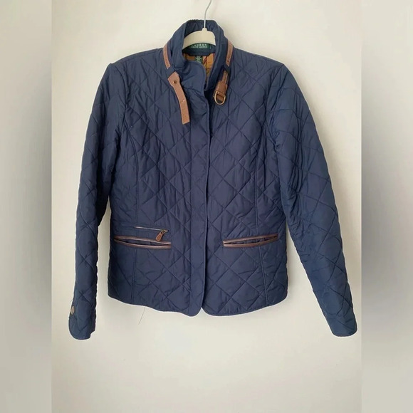 Ralph Lauren Equestrian Jacket Women’s Medium Quilted Navy - Picture 1 of 9